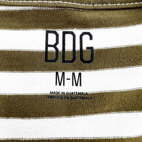 BDG Womens White and Green Striped Top M - Picture 3 of 4
